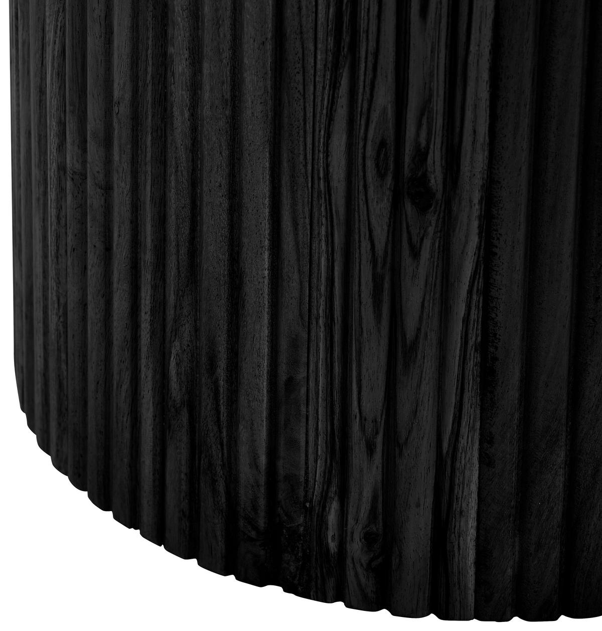BEISTELLTISCH Akazie vollmassiv Schwarz rund  - Schwarz, KONVENTIONELL, Holz (40/50/40cm) - Livetastic