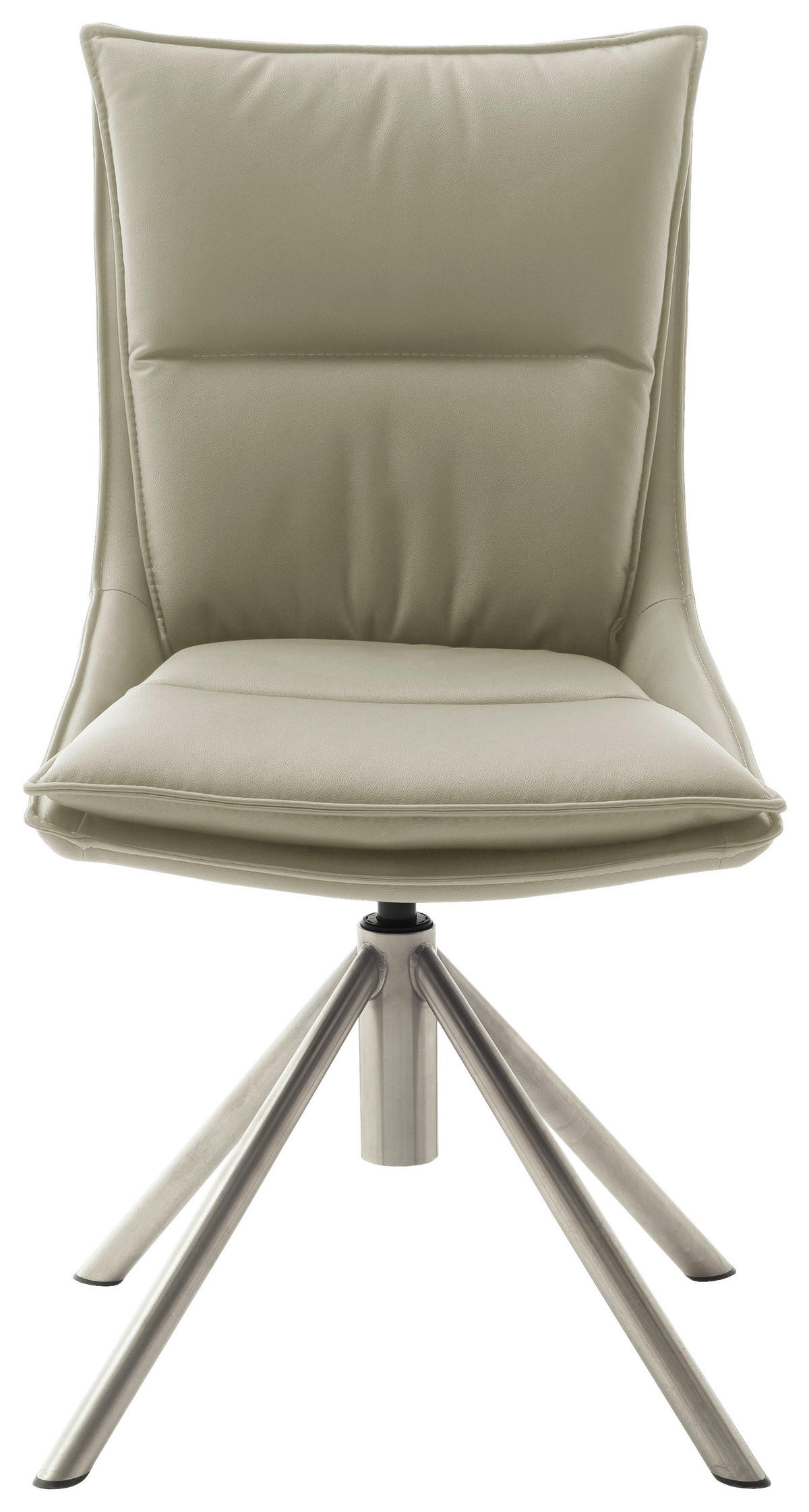 STUHL drehbar beschichtet Edelstahlfarben, Cappuccino  - Edelstahlfarben/Cappuccino, Design, Textil/Metall (49/90/65cm) - Novel