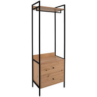 Garderobe Dhaka 64/190/40 cm  - Schwarz, Modern, Holzwerkstoff/Metall (64/190/40cm) - Livetastic
