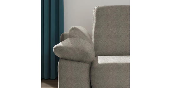 ECKSOFA in Flachgewebe Graubraun - Chromfarben/Graubraun, KONVENTIONELL, Textil/Metall (285/176cm) - Novel
