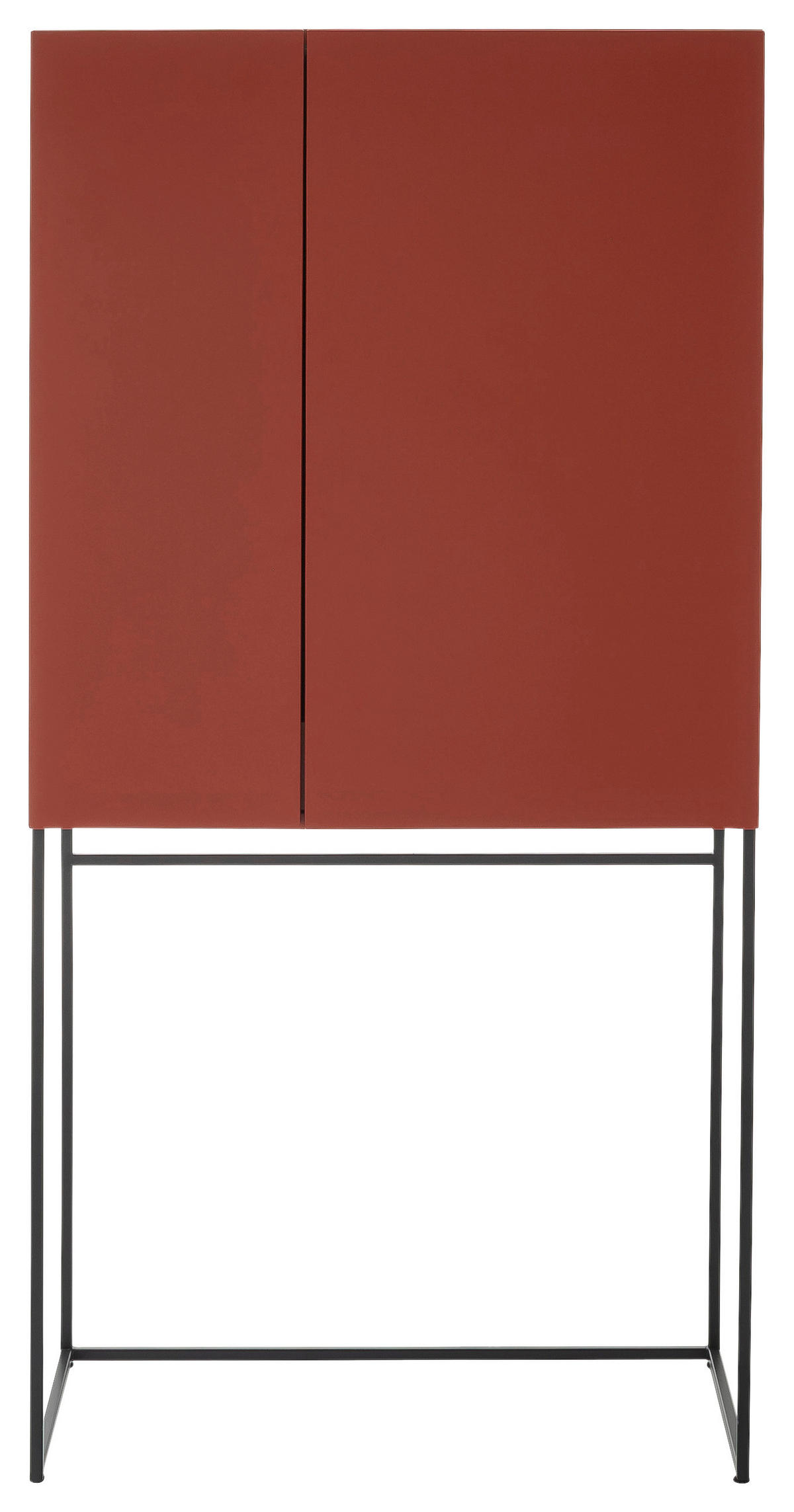 BARSCHRANK Rot  80/165/45 cm  - Rot/Schwarz, Design, Holzwerkstoff/Metall (80/165/45cm) - Schöner Wohnen