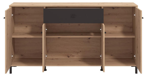 SIDEBOARD in 170/90/40 cm - Schwarz/Eiche Artisan, Basics, Holzwerkstoff/Kunststoff (170/90/40cm) - Carryhome