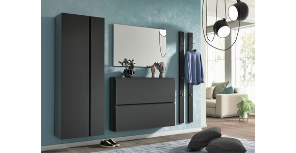 GARDEROBENSCHRANK Gardasee  in 60/165/33 cm  - Anthrazit, Design, Holzwerkstoff (60/165/33cm) - Moderano