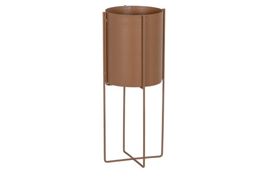 SAKSIJA ZA CVEĆE  metal  - konjak, Osnovno, metal (20/20/48cm)