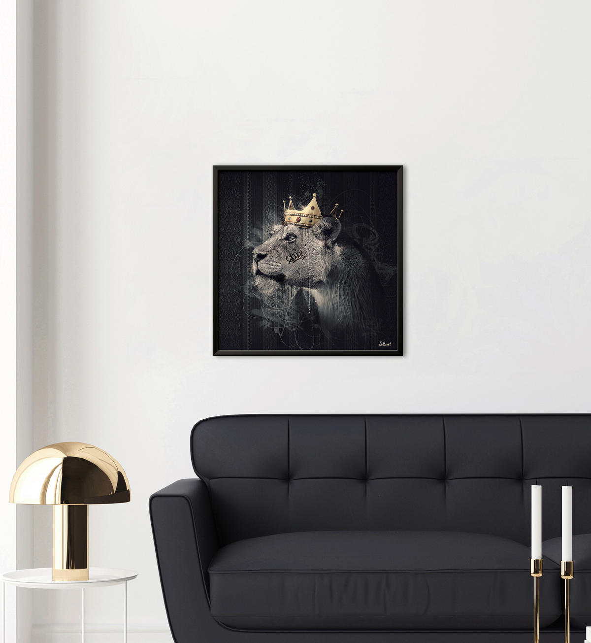 KUNSTDRUCK Tiere 30/30 cm  - Goldfarben/Schwarz, Basics, Papier (30/30cm) - Monee