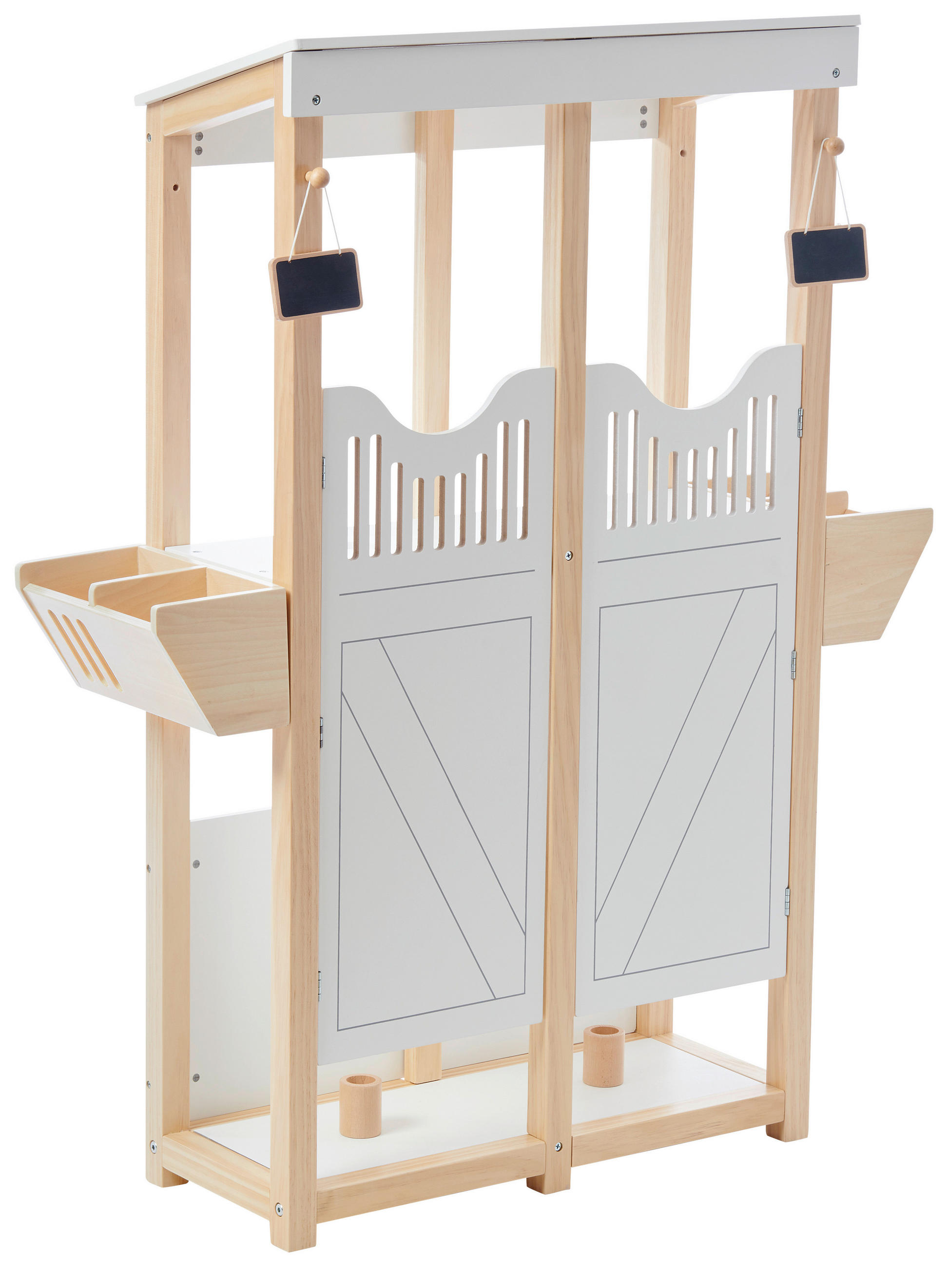 PFERDESTALL  - Schwarz/Weiß, Basics, Holz/Metall (84,2/25,5/104,3cm) - My Baby Lou