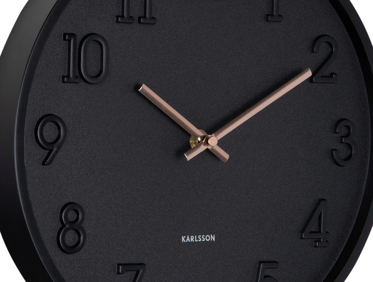 WANDUHR  Schwarz 30 cm  - Schwarz, Basics, Kunststoff (30cm) - Karlsson