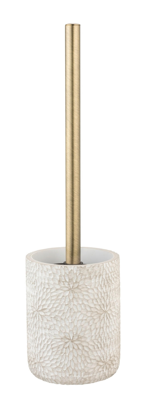 WC SADA - ŠTĚTKA A DRŽÁK - bílá/barvy zlata, Basics, kov/plast (10/37/10cm) - Wenko