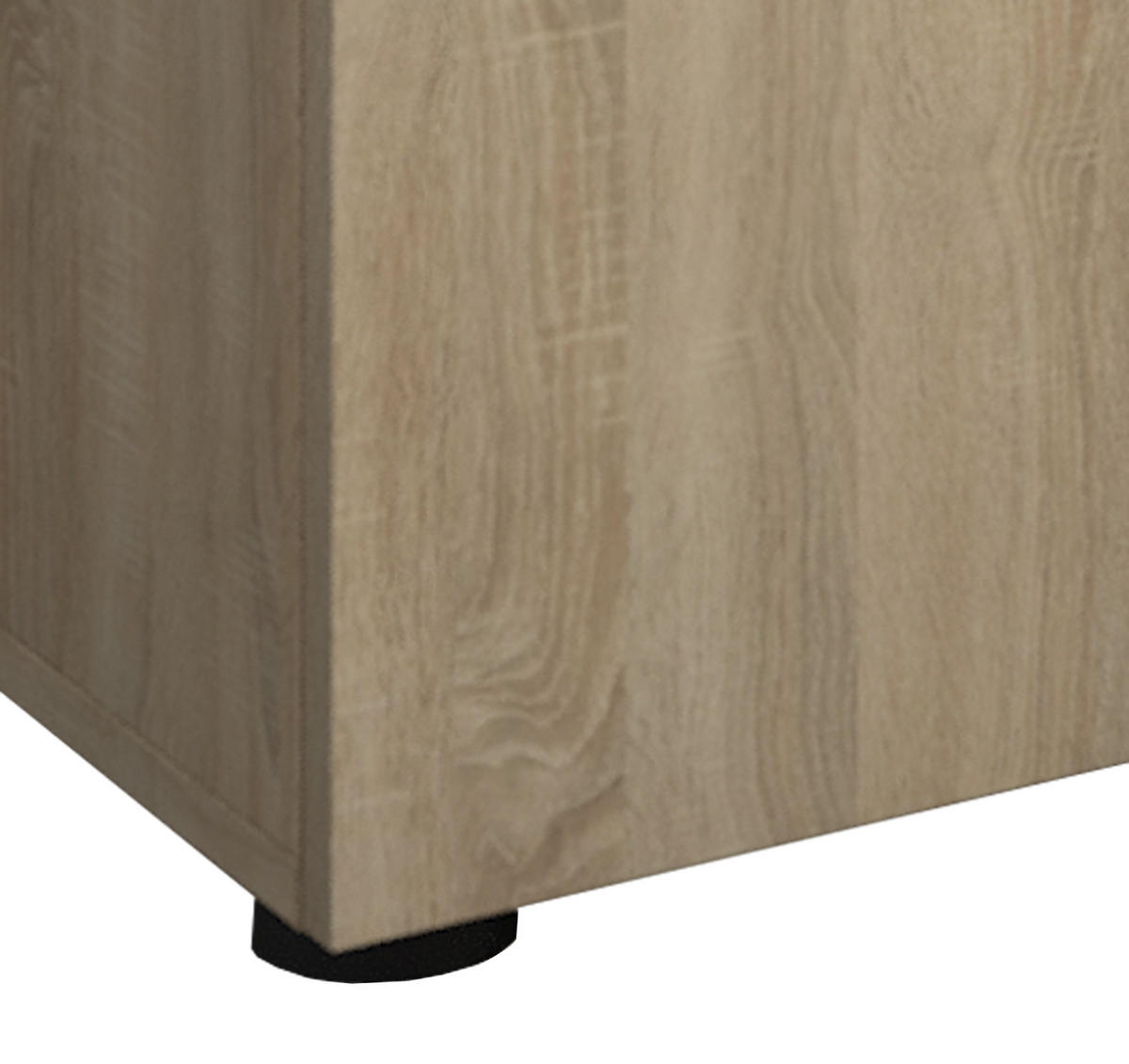 Kommode in Eichenfarbe 70/74/40 cm  in Sonoma Eiche  - Silberfarben/Schwarz, Basics, Holzwerkstoff/Kunststoff (70/74/40cm) - MID.YOU
