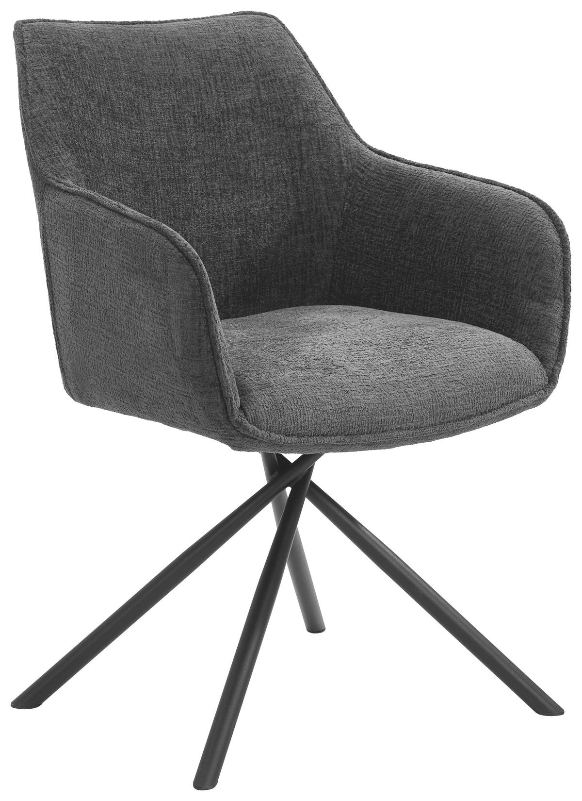 ARMLEHNSTUHL  in Webstoff  - Schwarz/Grau, Design, Textil/Metall (63/88/62cm) - Novel