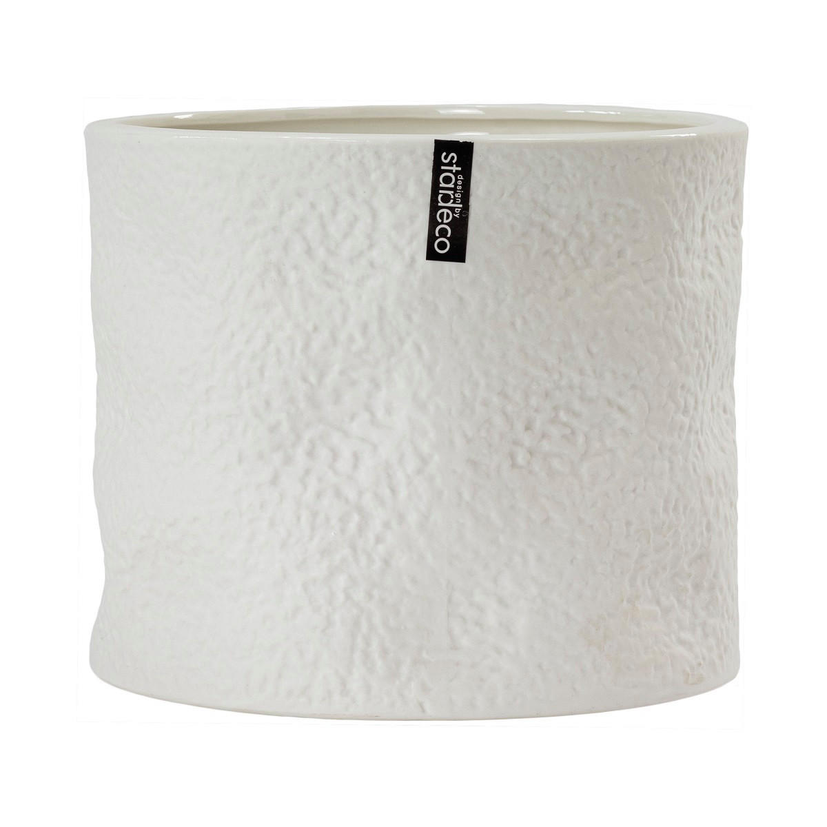 KVETNÍK keramika, 18/15/18 cm - biela, Basics, keramika (18/15/18cm)