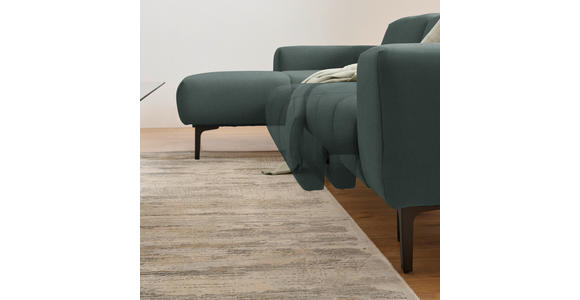 ECKSOFA in Chenille Waldgrün  167/311 cm  - Waldgrün/Schwarz, Design, Textil/Metall (167/311cm) - Xora