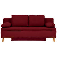 SCHLAFSOFA in Webstoff Dunkelrot  - Naturfarben/Dunkelrot, KONVENTIONELL, Holz/Textil (203/95/96cm) - Venda