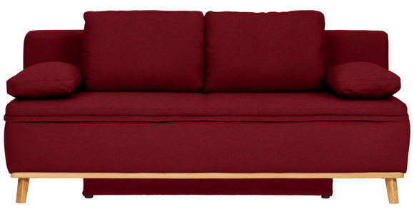 SCHLAFSOFA in Webstoff Dunkelrot  - Naturfarben/Dunkelrot, KONVENTIONELL, Holz/Textil (203/95/96cm) - Venda