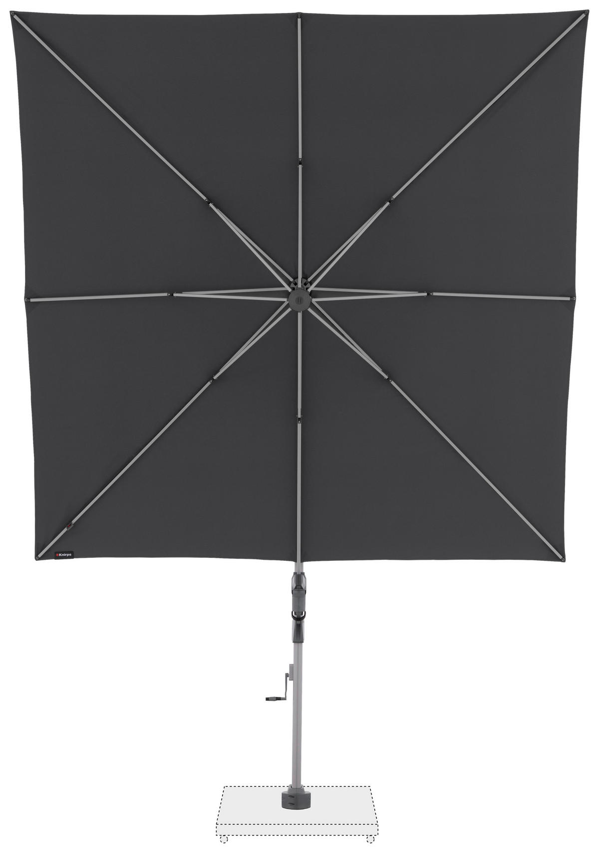 AMPELSCHIRM 275 cm Dunkelgrau  - Dunkelgrau/Silberfarben, KONVENTIONELL, Textil/Metall (275/263cm) - KNIRPS