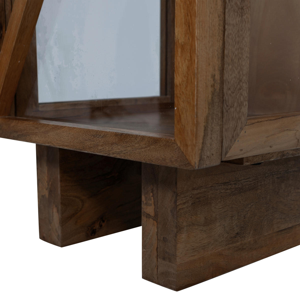 VITRINE  in vollmassiv Mangoholz Braun  - Braun, Design, Glas/Holz (40/137/39cm) - Livetastic