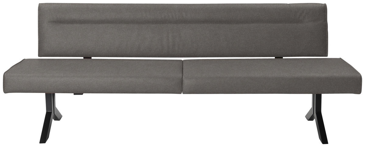 SITZBANK in Metall, Textil Dunkelgrau  - Dunkelgrau/Schwarz, Konventionell, Textil/Metall (220/87/70cm) - Moderano