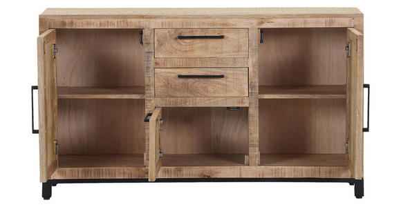 SIDEBOARD  in 140/80/40 cm  - Schwarz/Naturfarben, Design, Holz/Metall (140/80/40cm) - Landscape