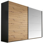 SCHWEBETÜRENSCHRANK  in Grau, Eiche Artisan  - Eiche Artisan/Grau, Basics, Glas/Holzwerkstoff (271/210/62cm) - Xora