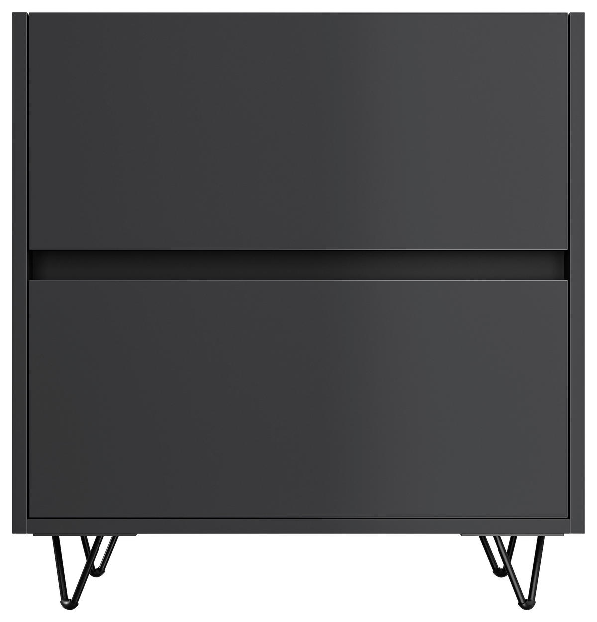 NACHTTISCH 61,2/65/42 cm  in Graphitfarben  - Graphitfarben/Schwarz, Basics, Holzwerkstoff/Metall (61,2/65/42cm) - MID.YOU