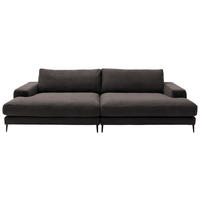 BIGSOFA  in Cord Dunkelbraun, Mokka  - Dunkelbraun/Schwarz, Design, Textil/Metall (296/83/177cm) - Dieter Knoll