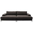 BIGSOFA Cord Dunkelbraun, Mokka  - Dunkelbraun/Schwarz, Design, Textil/Metall (296/83/177cm) - Dieter Knoll