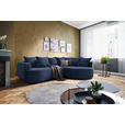 ECKSOFA in Chenille Dunkelblau  - Schwarz/Dunkelblau, Design, Kunststoff/Textil (307/194cm) - Carryhome