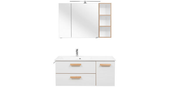 BADEZIMMER  in 113 cm  - Weiß, KONVENTIONELL, Glas/Holzwerkstoff (113cm) - Dieter Knoll