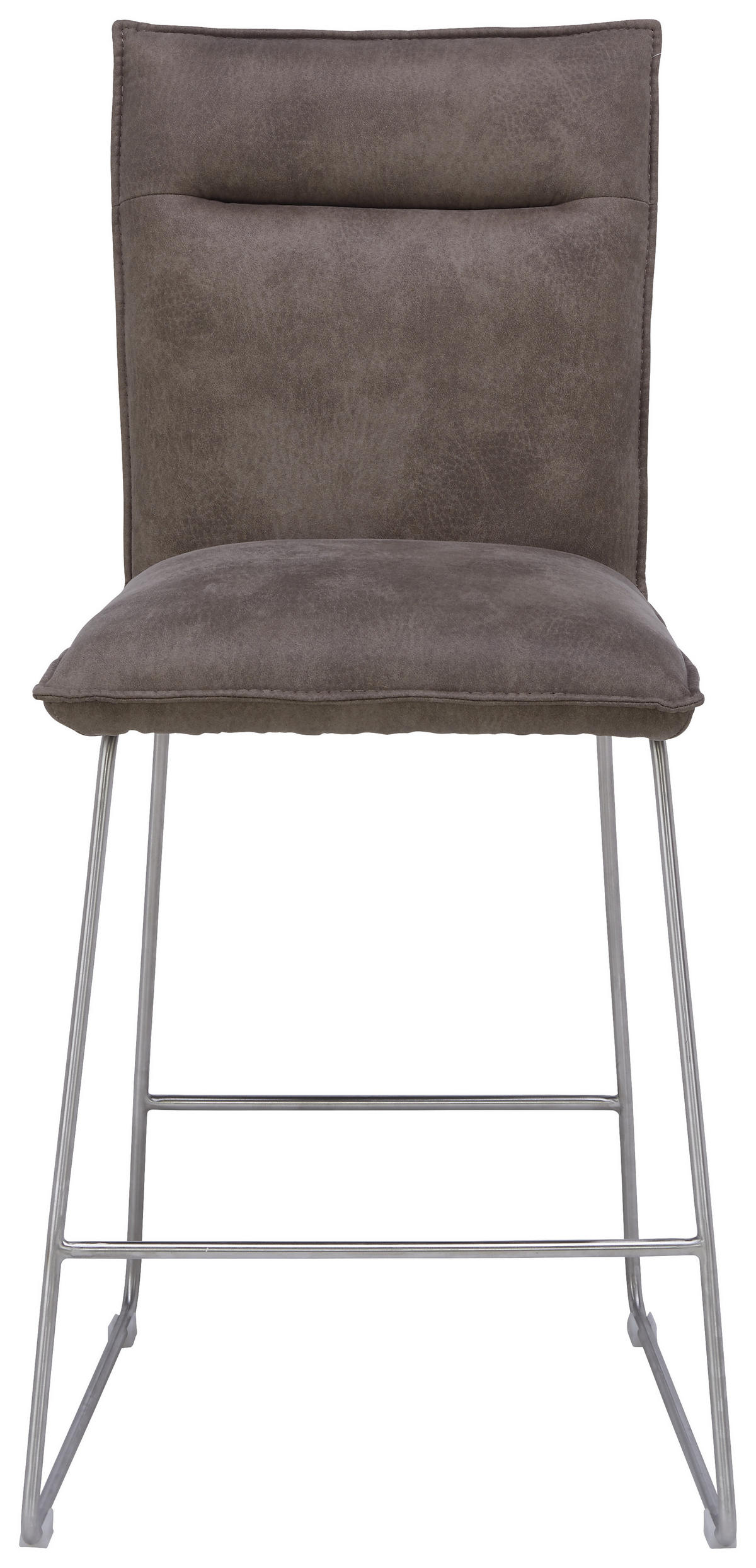 TRESENSTUHL in Edelstahlfarben, Hellbraun  - Hellbraun/Edelstahlfarben, Design, Textil/Metall (56/98/62cm) - Valnatura