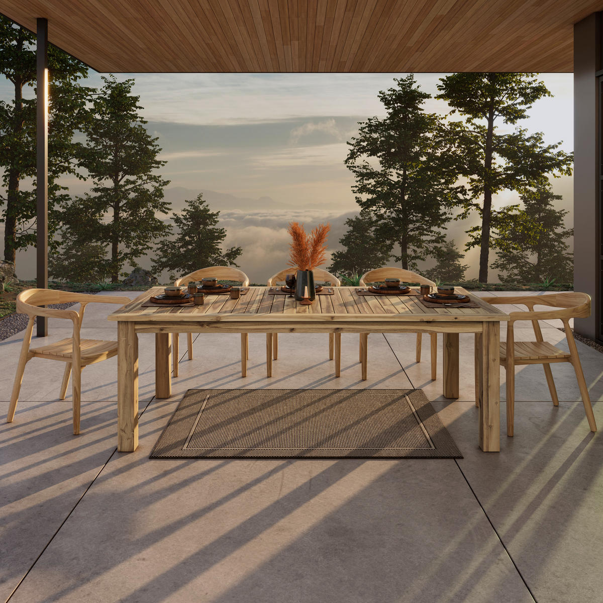 GARTENTISCH 220/110/76 cm  - Akaziefarben, Basics, Holz (220/110/76cm) - Ambia Garden