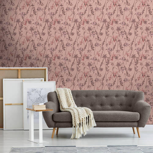 VLIESTAPETE  - Pink, Basics, Papier/Kunststoff (52/1005cm) - Xora