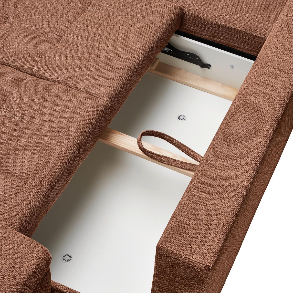 ECKSOFA Dunkelorange Webstoff  - Dunkelorange/Schwarz, KONVENTIONELL, Kunststoff/Textil (162/282cm) - Carryhome