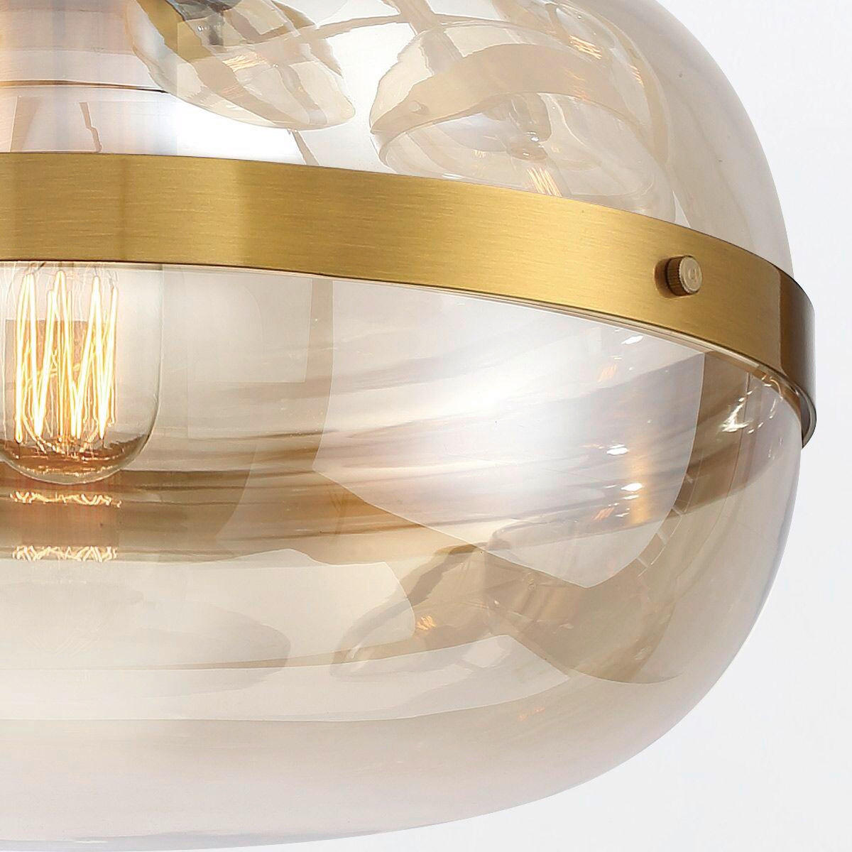 PENDELLEUCHTE 36/58,5 cm    - Messingfarben, Konventionell, Glas/Metall (36/58,5cm) - Elstead Lighting