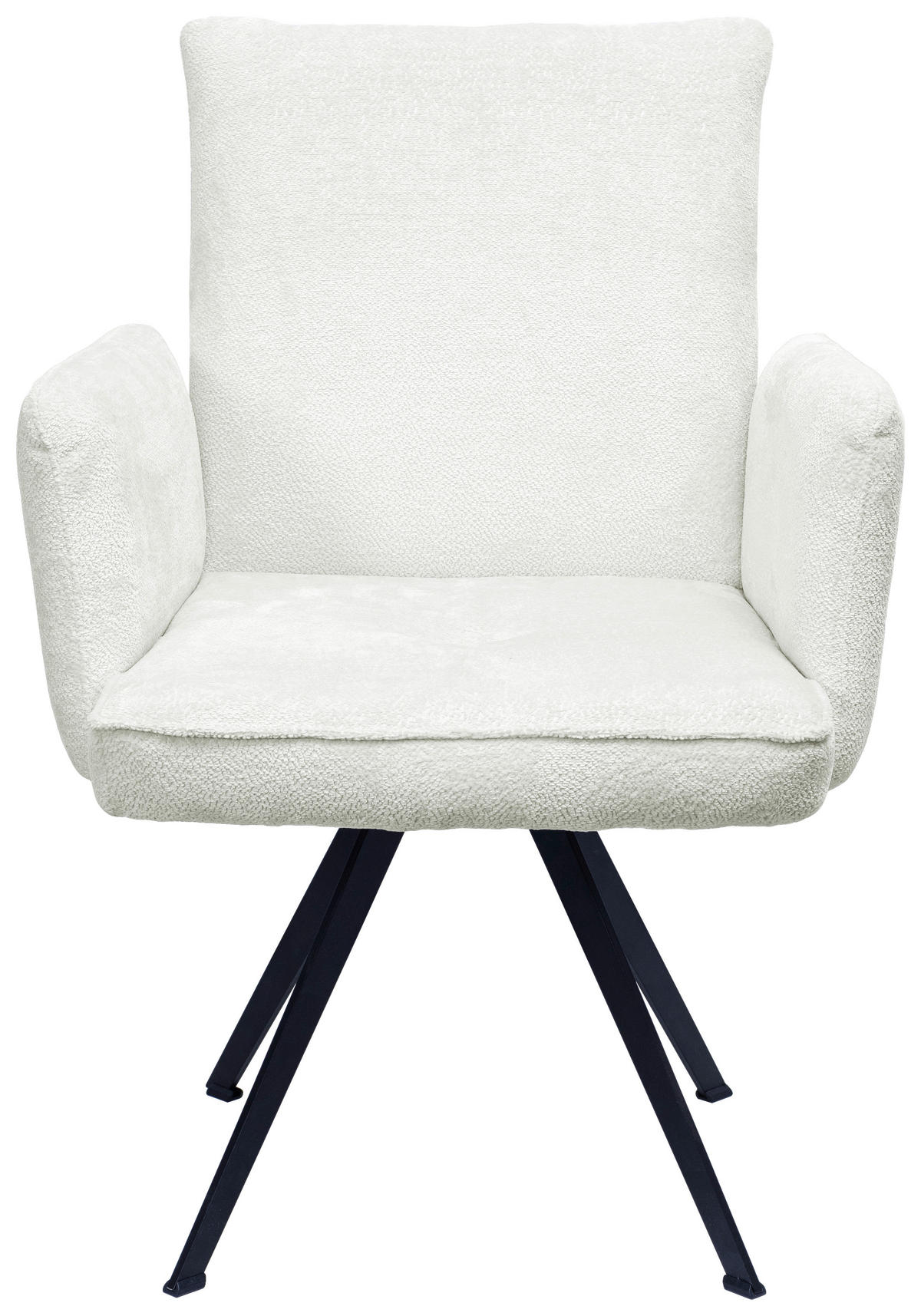 ARMLEHNSTUHL  in Eisen Teddystoff  - Creme/Schwarz, Design, Textil/Metall (63/87/71cm) - Welnova
