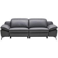 3-SITZER-SOFA Echtleder Anthrazit  - Anthrazit, Design, Leder/Metall (234/83-99/110cm) - Celina Home