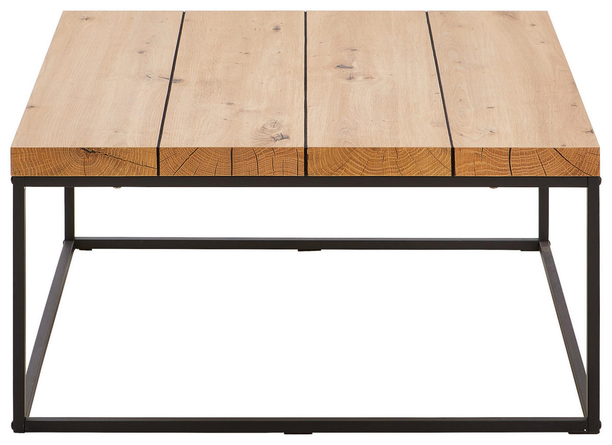 COUCHTISCH in Metall, Holzwerkstoff  - Eichefarben/Schwarz, Design, Holzwerkstoff/Metall (80/40/80cm) - P & B