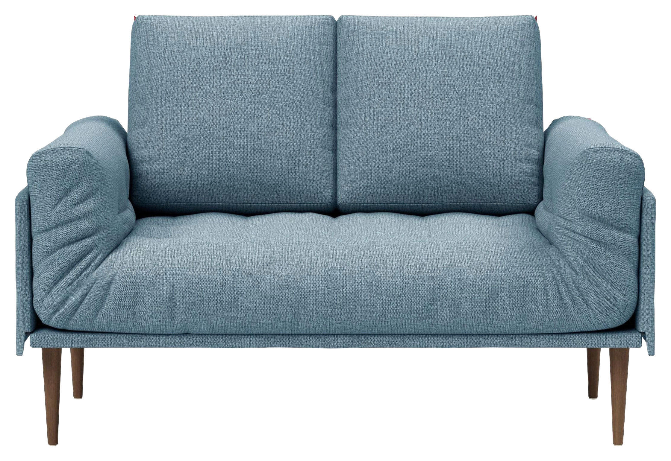 SCHLAFSOFA Flachgewebe Hellblau  - Eiche dunkel/Hellblau, Design, Holz/Textil (200/90/90cm) - Innovation