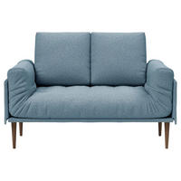 SCHLAFSOFA Flachgewebe Hellblau  - Eiche dunkel/Hellblau, Design, Holz/Textil (200/90/90cm) - Innovation
