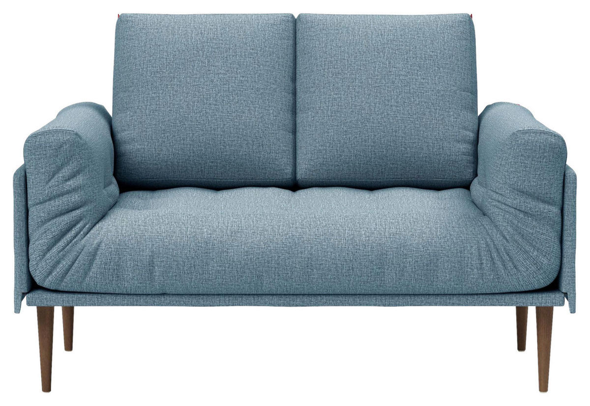 SCHLAFSOFA Flachgewebe Hellblau  - Eiche dunkel/Hellblau, Design, Holz/Textil (200/90/90cm) - Innovation