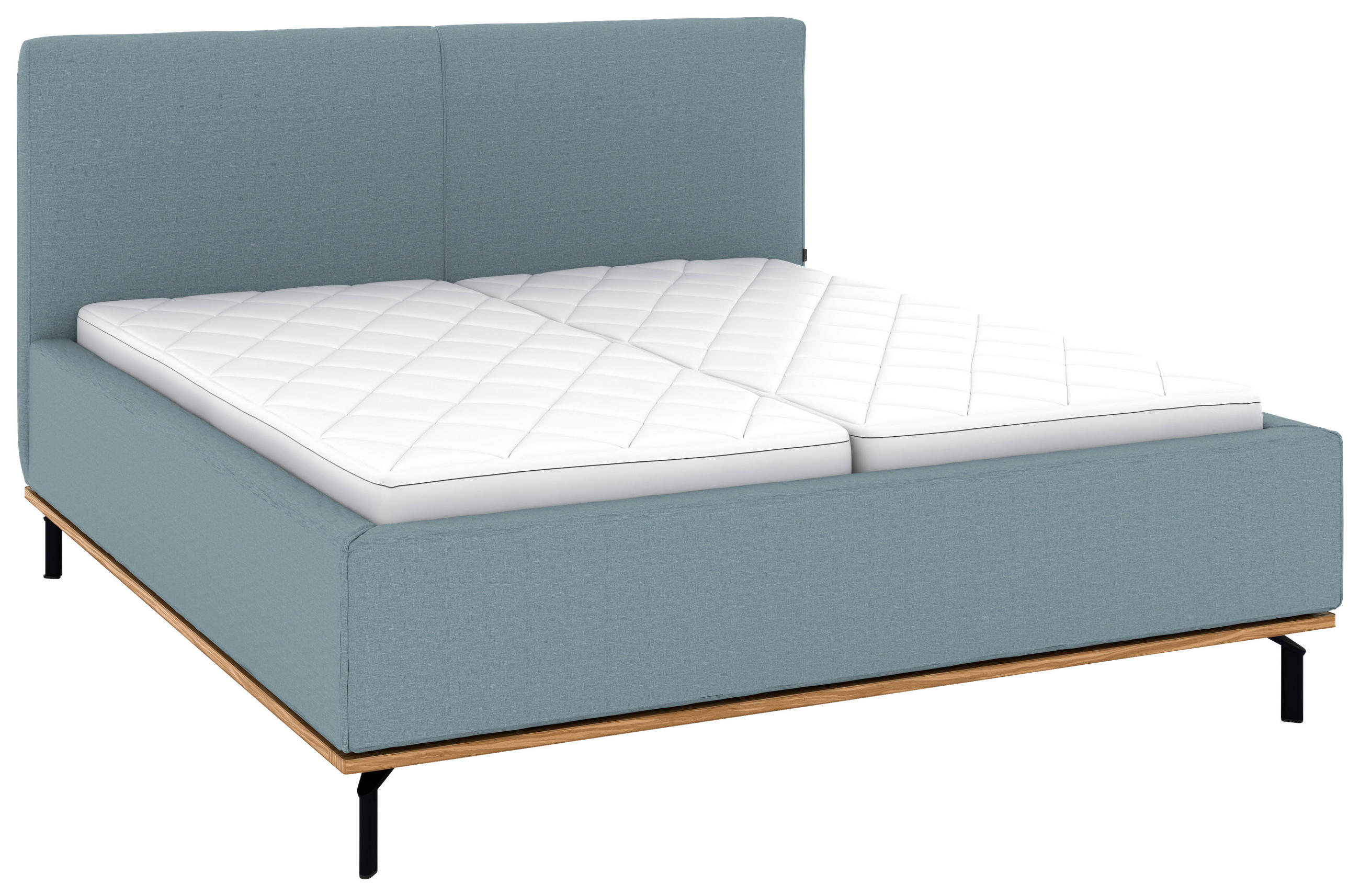 POLSTERBETT Matratze, Lattenrost, Bettkasten 180/200 cm  in Blau  - Blau/Graphitfarben, Design, Holz/Textil (180/200cm) - Musterring