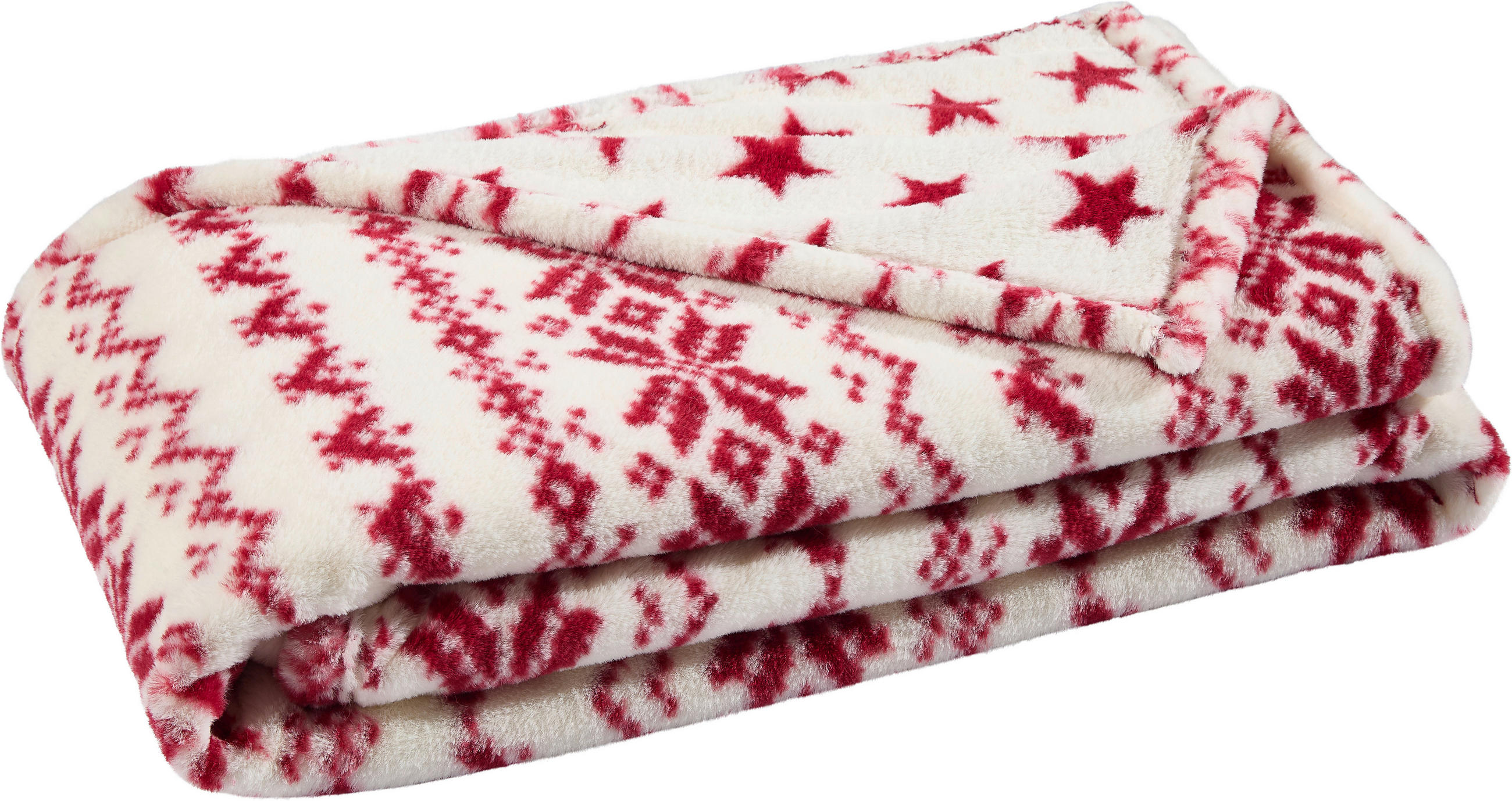 WOHNDECKE 150/200 cm  - Rot/Creme, Textil (150/200cm) - X-Mas