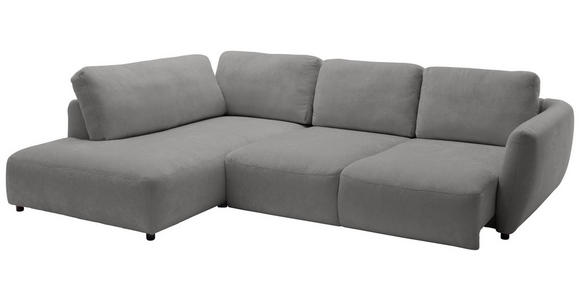 ECKSOFA  in Chenille Grau  224/307 cm  - Schwarz/Grau, KONVENTIONELL, Kunststoff/Textil (224/307cm) - Hom`in