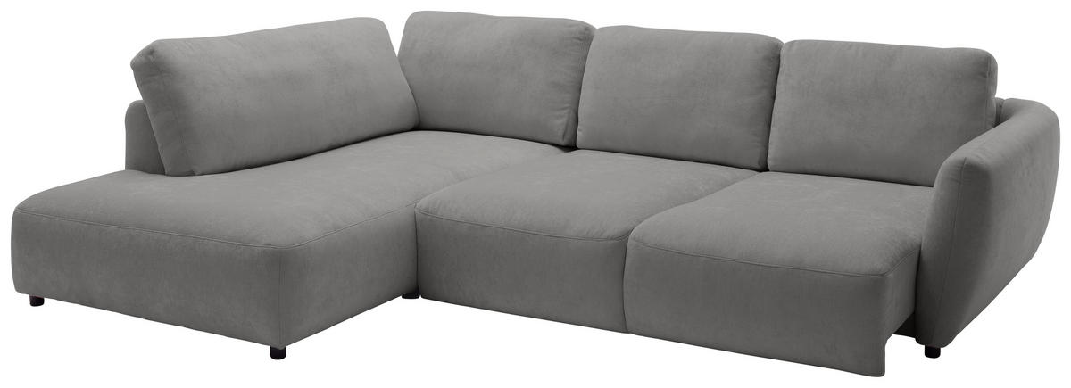 ECKSOFA Chenille Grau  - Schwarz/Grau, Konventionell, Kunststoff/Textil (224/307cm) - Hom`in