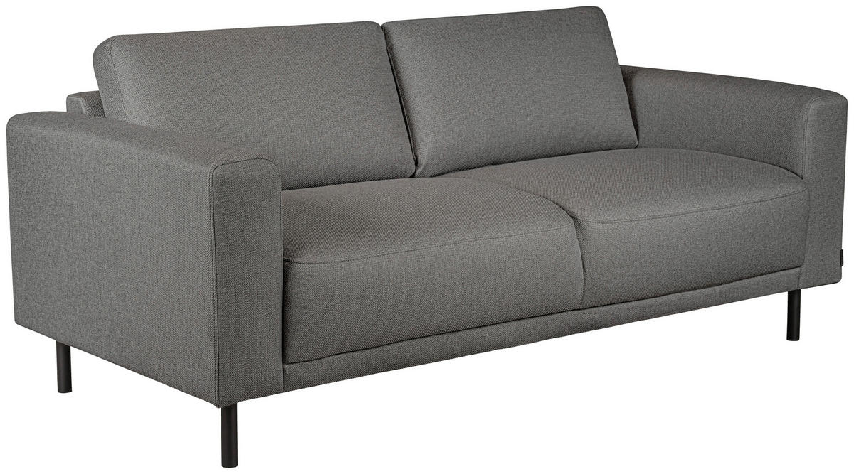 2,5-SITS SOFFA i grå  - svart/grå, Design, metall/trä (183/78/90cm) - Pure Home Comfort