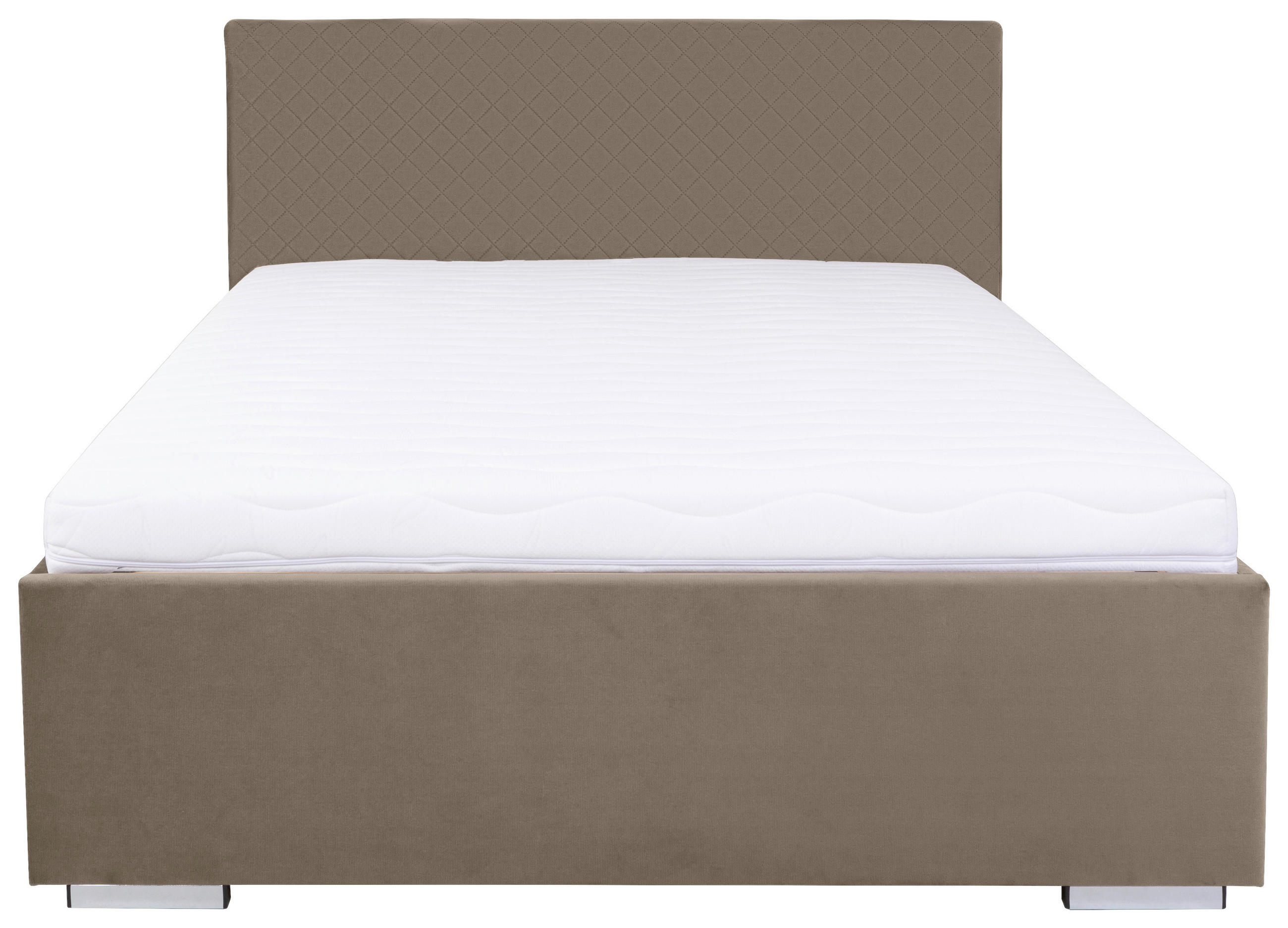 POLSTERBETT Lattenrost, Bettkasten 120/200 cm  in Beige  - Chromfarben/Beige, MODERN, Holz/Textil (120/200cm) - MID.YOU