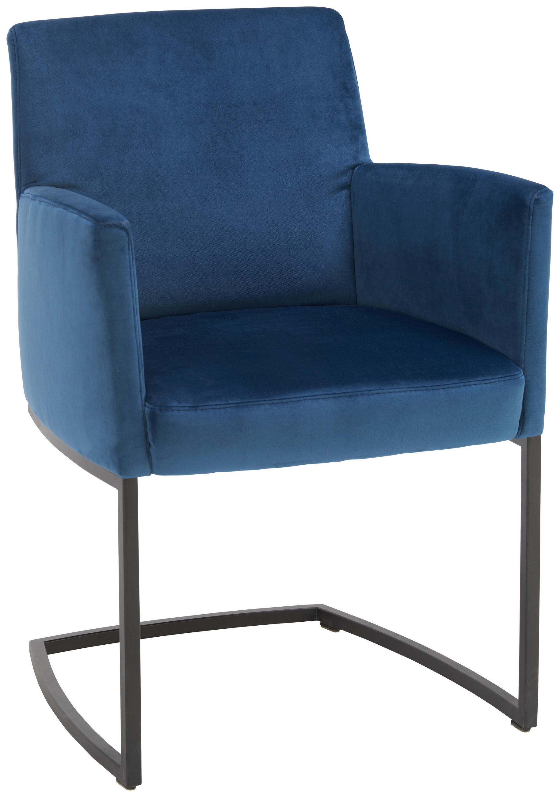 ARMLEHNSTUHL  in Velours  - Blau/Schwarz, Design, Textil/Metall (58/88/61cm) - Joop!