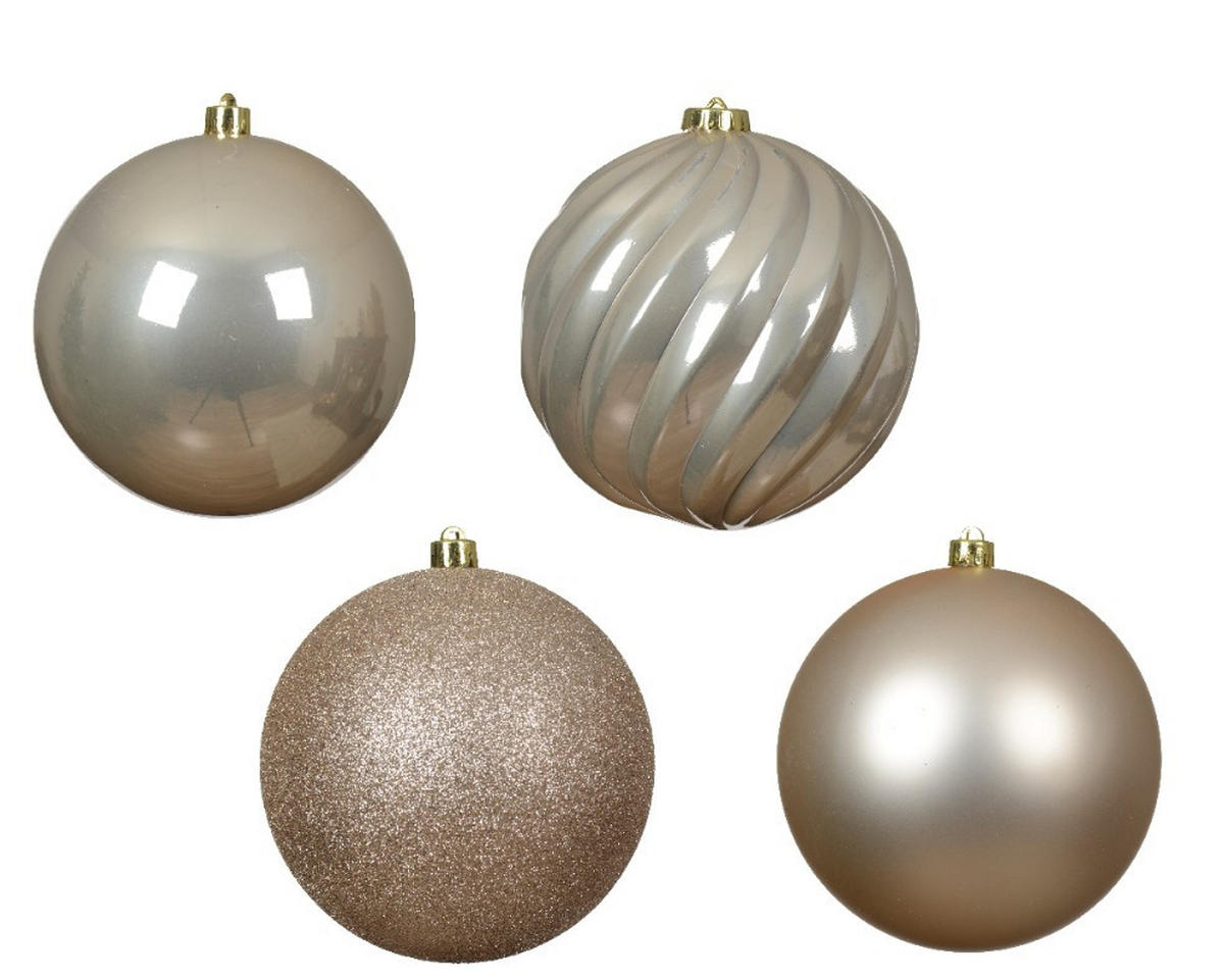 CHRISTBAUMKUGEL-SET  - Perlmutt (14,00/14,00/14,00cm) - X-Mas