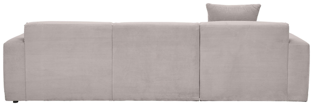 ECKSOFA in Cord Taupe  - Taupe/Schwarz, Design, Kunststoff/Textil (196/303cm) - Livetastic