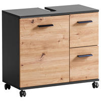 WASCHBECKENUNTERSCHRANK 65,1/60/32 cm  - Anthrazit/Schwarz, KONVENTIONELL, Holzwerkstoff/Kunststoff (65,1/60/32cm) - Stylife