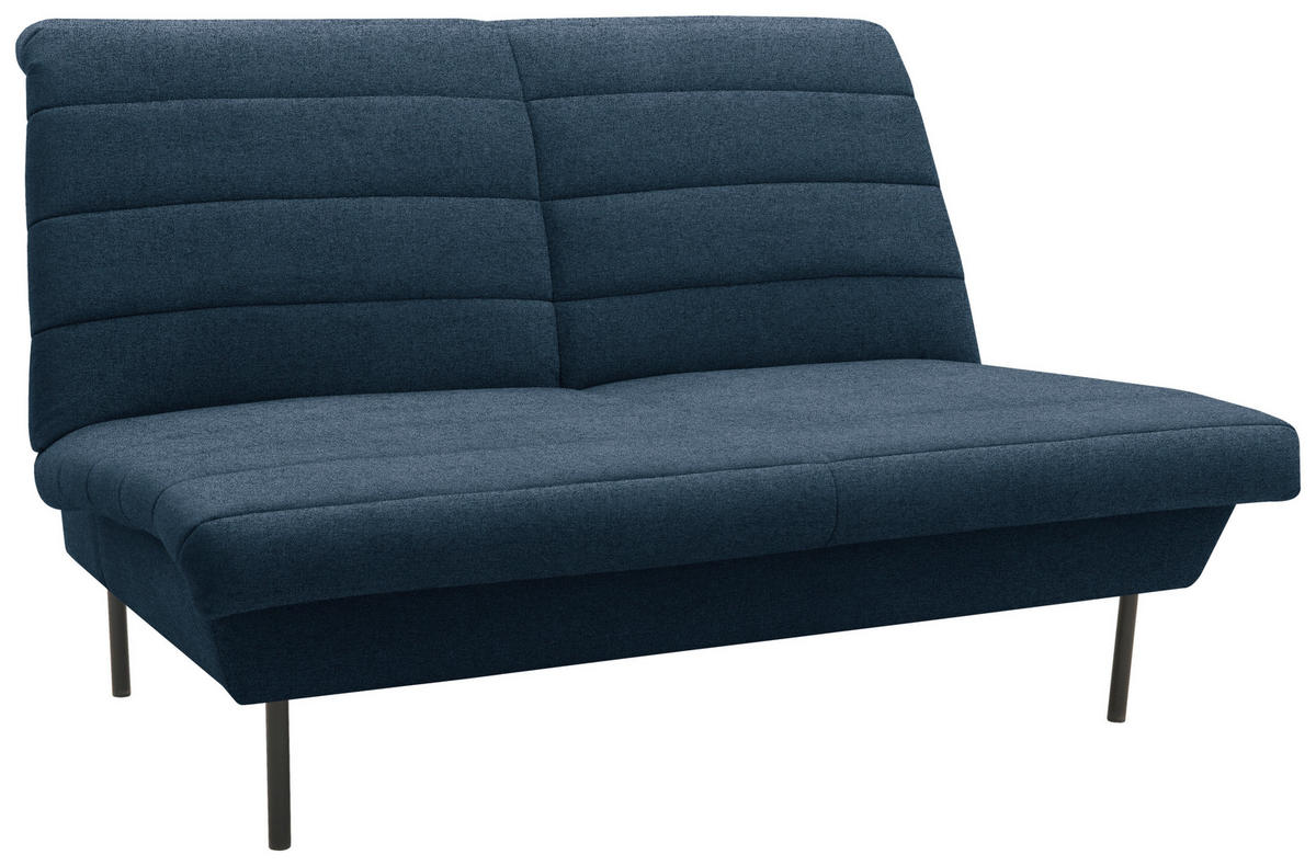 2-SITZER-SOFA Dunkelblau  - Schwarz/Dunkelblau, Design, Textil/Metall (145/92/103cm) - LOOKS by W.Joop